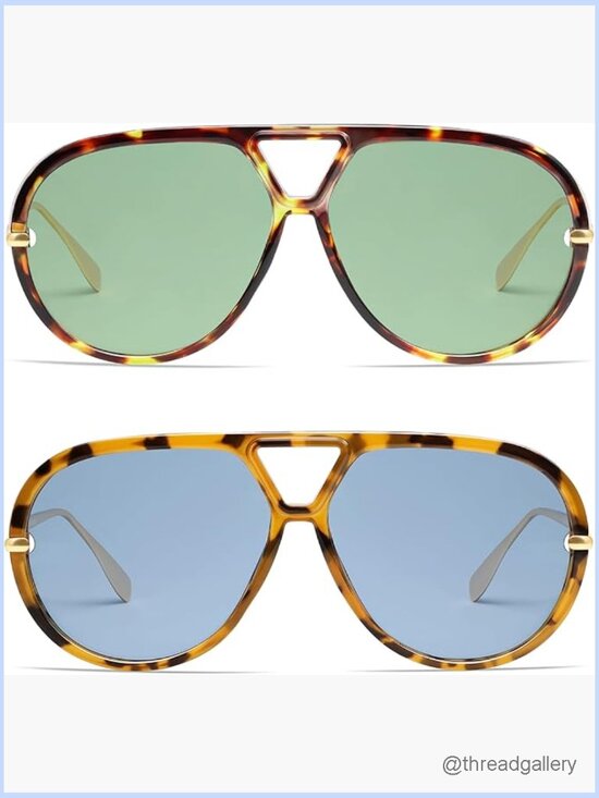 Oversized Trendy Polarized Aviator Sunglasses Round Retro Shield Shades main image 4